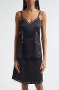 Wales Bonner Iris Studded Frayed Satin Camisole