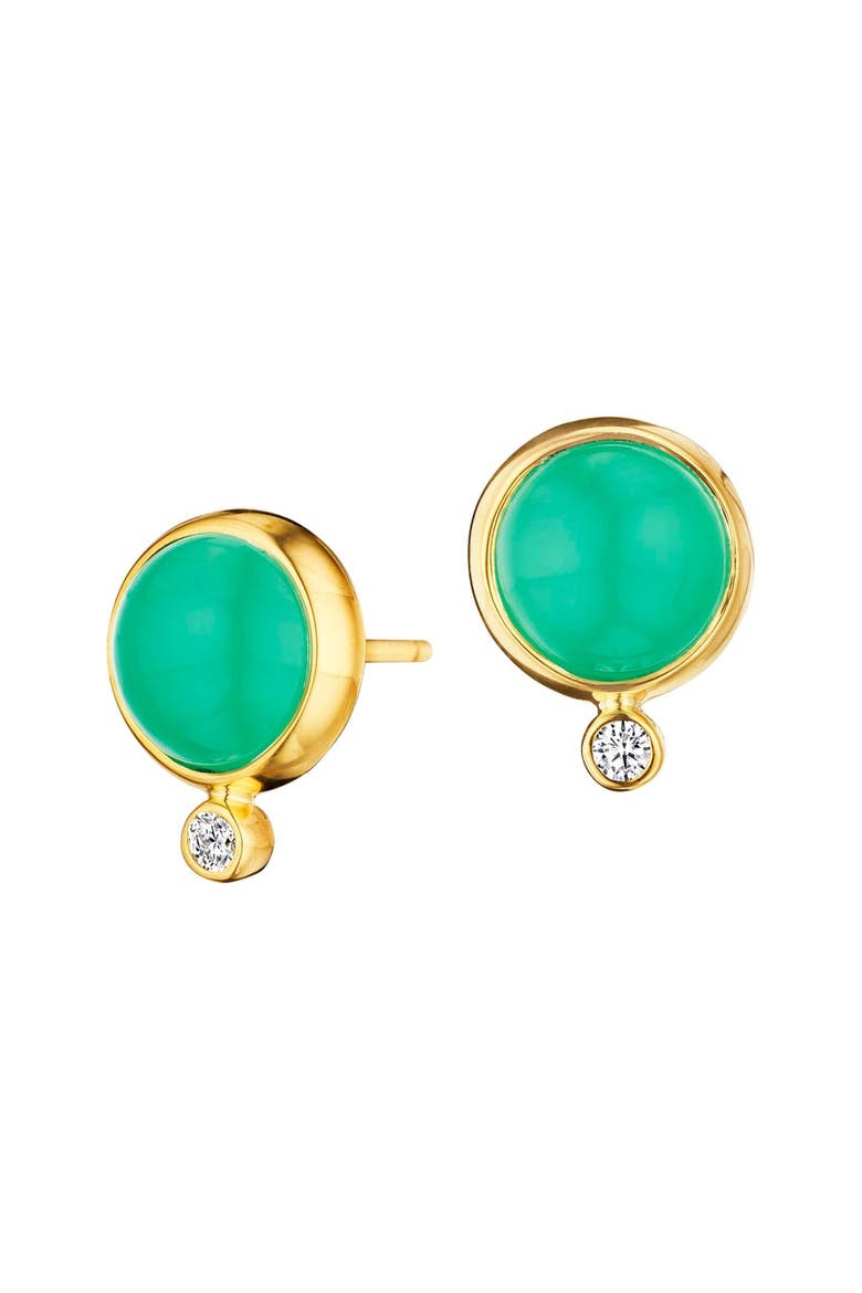 Cirra Cabochon Studs, Main, color, Chrysoprase