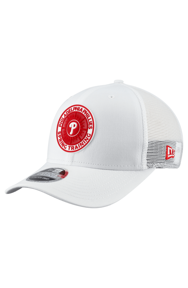 New Era Men's New Era White Philadelphia Phillies 2026 Spring Training Fan Pack 9SEVENTY Adjustable Trucker Hat, Main, color, White
