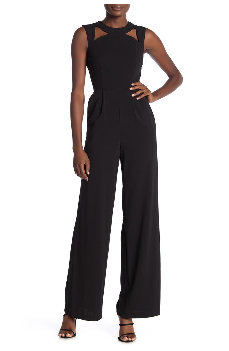 MODERN AMERICAN DESIGNER Cutout Sleeveless Crepe Jumpsuit, Main, color,