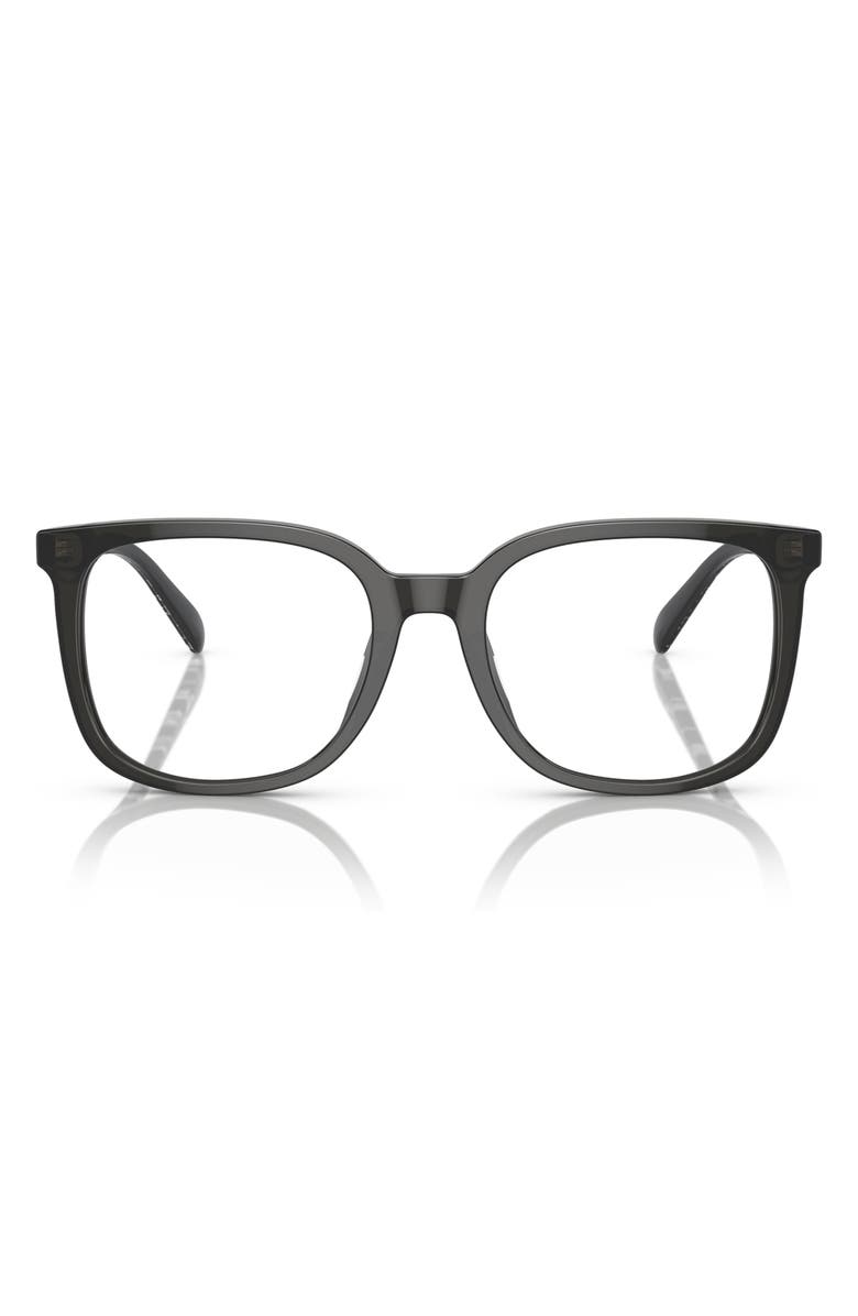 COACH 54mm Square Optical Glasses, Main, color, Transparent Dark Grey / Demo