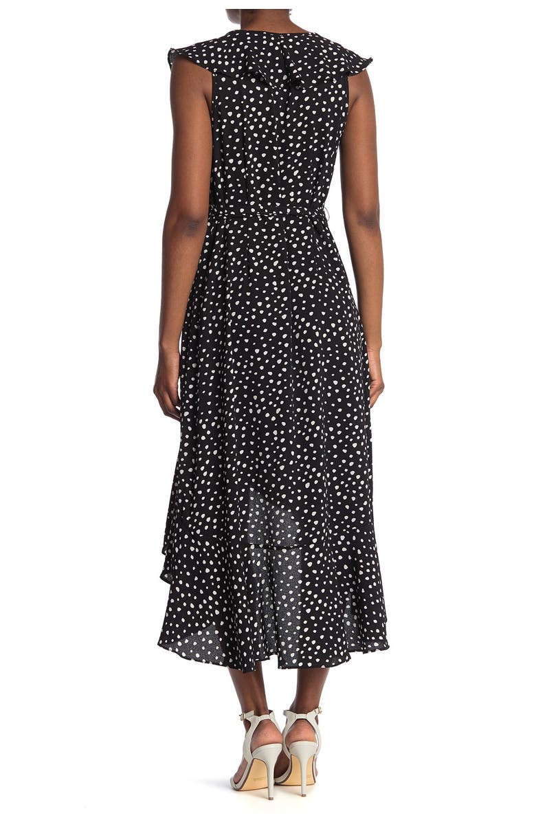 MAX STUDIO Patterned Ruffle Wrap Midi Dress, Alternate, color,