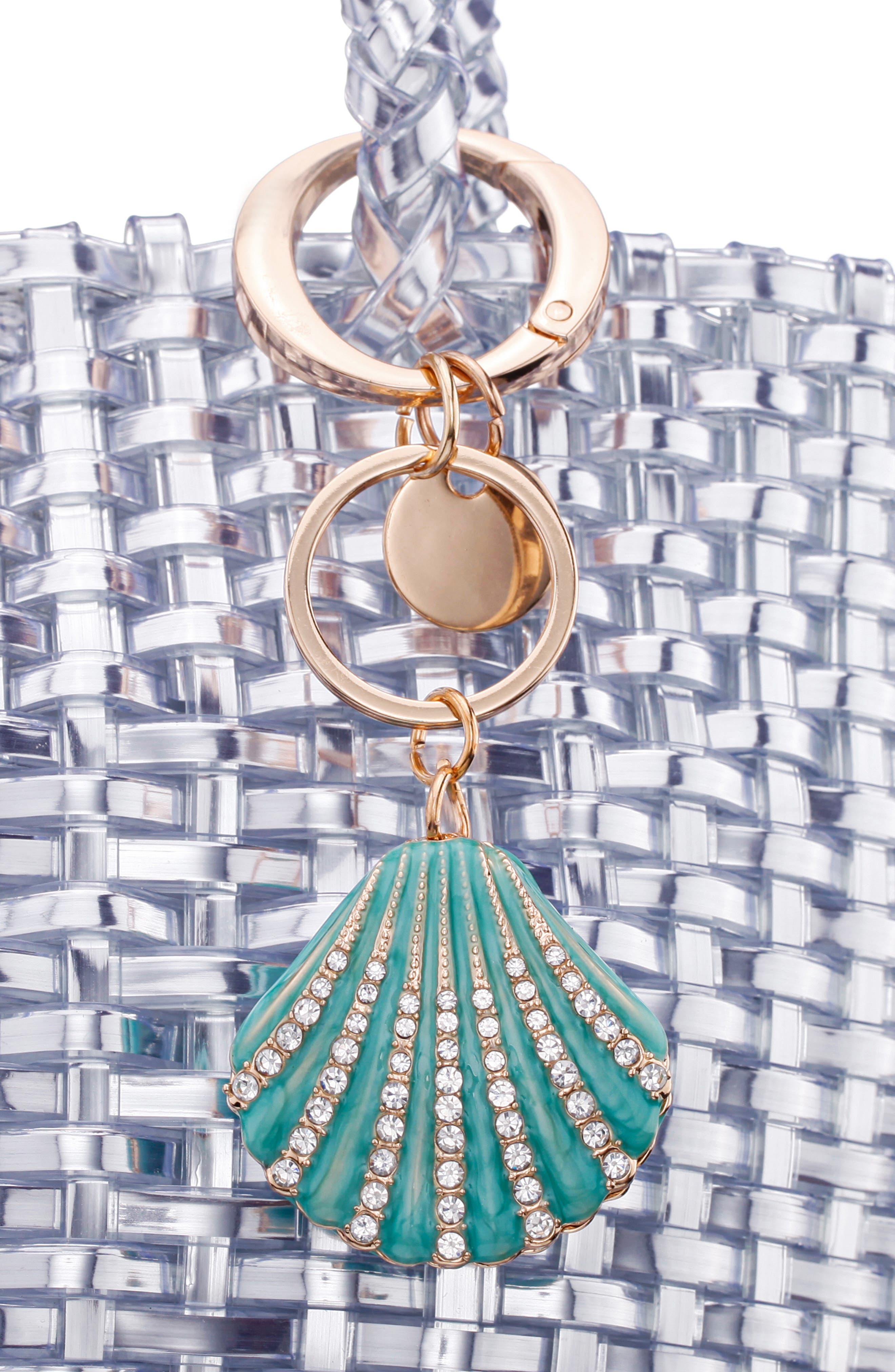 Seashell Bag Charm, Alternate, color, ICY BLUE