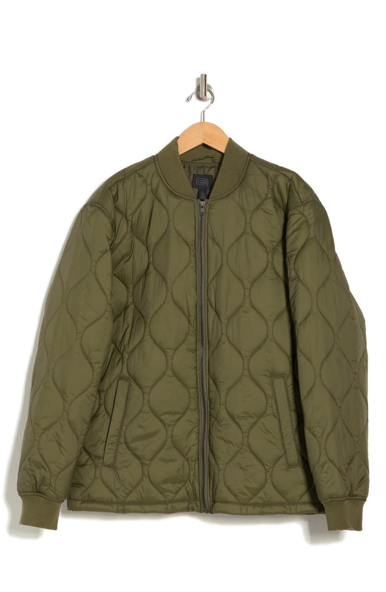14th & Union Quilted Bomber Jacket, Alternate, color, Olive Night