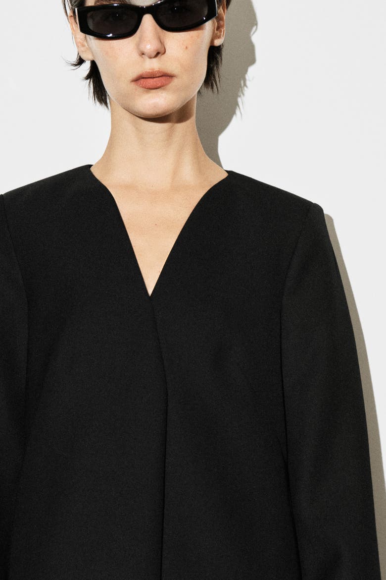 Tailored Wool-Blend Mini Dress, Alternate, color, BLACK