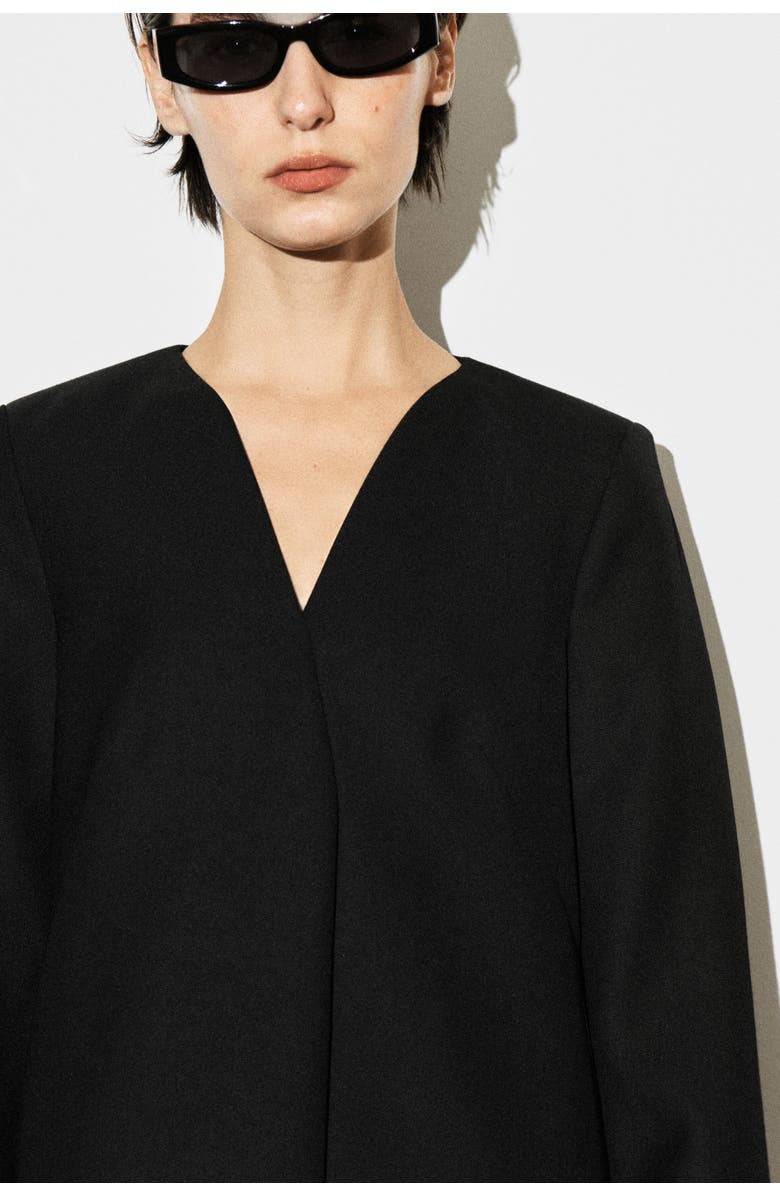 COS Tailored Wool-Blend Mini Dress, Alternate, color, Black