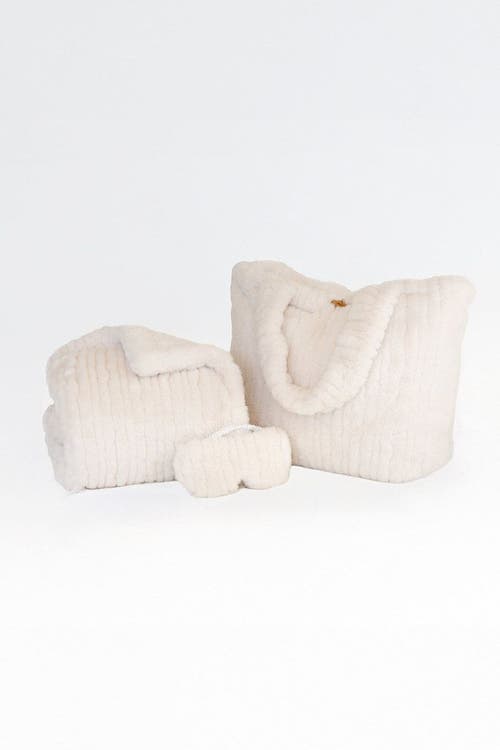 Sea To Me Blankets Luxury Travel Trio Tote, Blanket, And Eye Mask In White