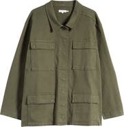 Good American Stretch Cotton Utility Jacket