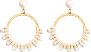 Panacea Genuine Pearl Embellished Drop Earrings