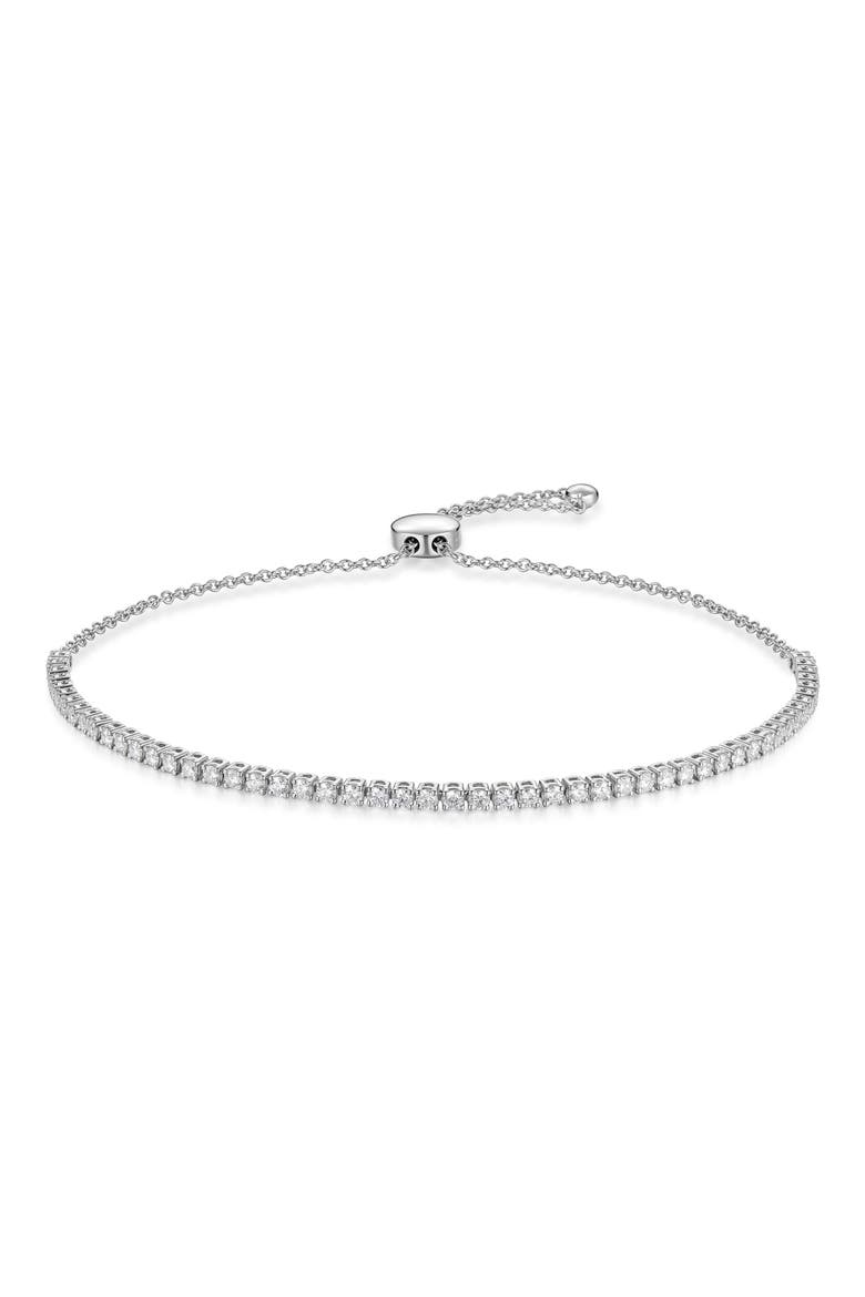 Essentials Diamond Half Line Bolo Bracelet, Main, color, WHITE GOLD