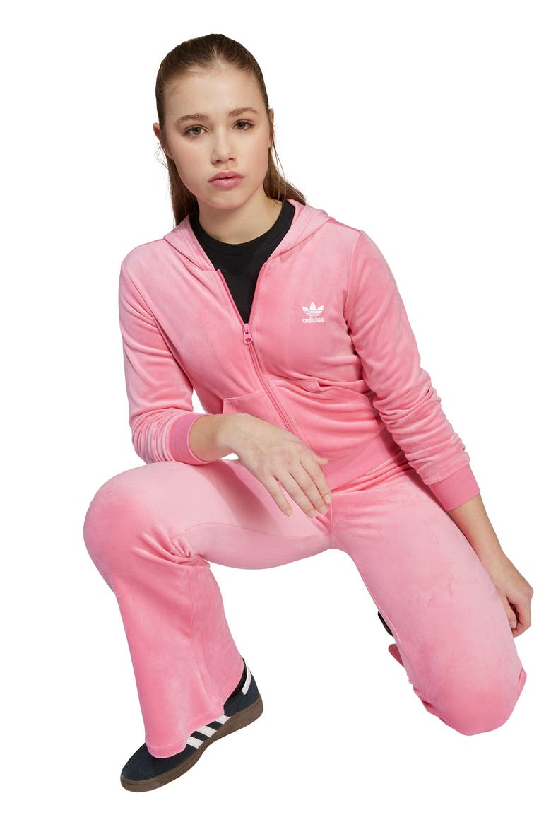 Kids' Velour Flare Leg Pants, Alternate, color, PINK