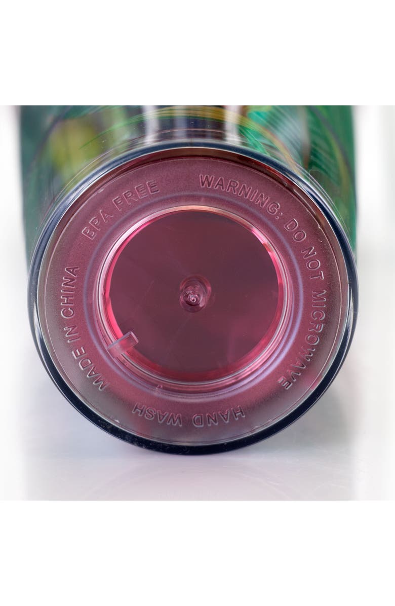 Gibson Home Tropical Bird 4 Piece 23.6 Ounce Double Wall Tumbler Set with Straw, Alternate, color, Clear