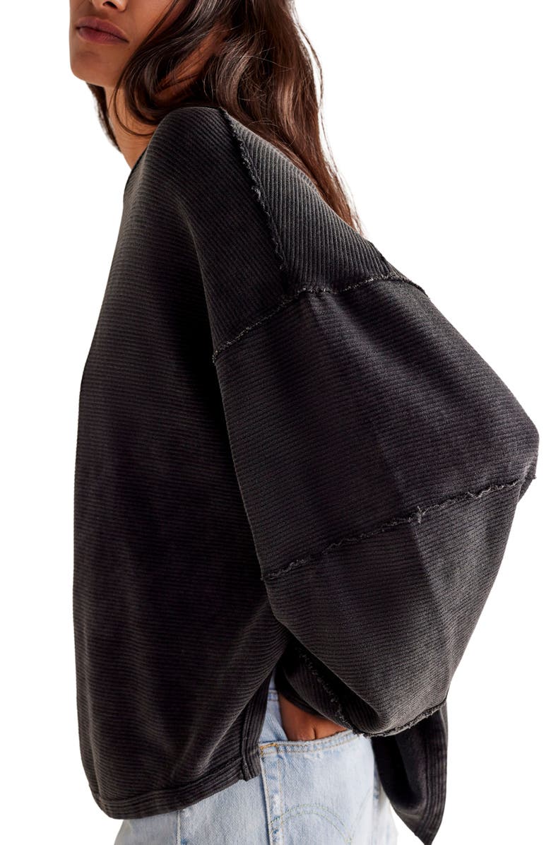 Free People Total Eclipse Oversize T-Shirt, Alternate, color, Black