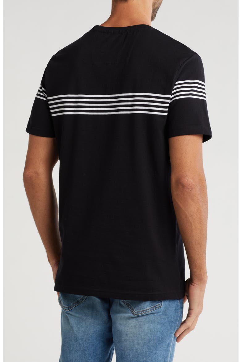 Chest Stripe Crewneck T-Shirt, Alternate, color, BLACK