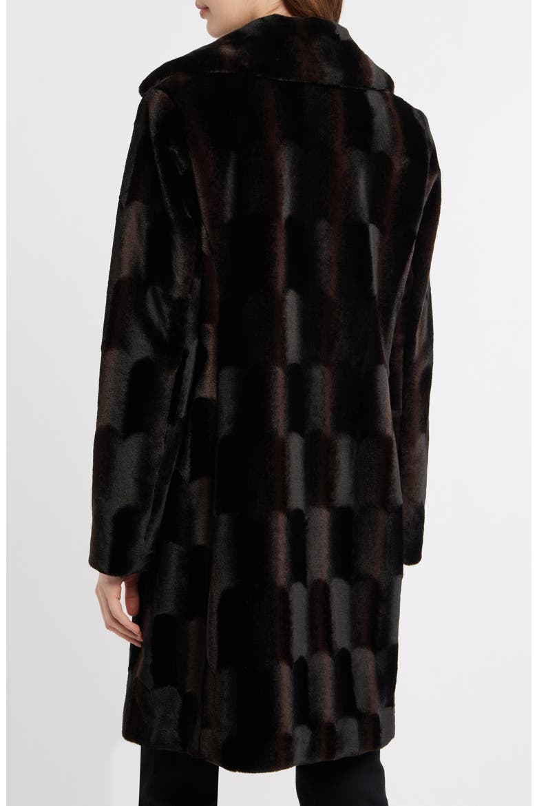 Reefer Faux Fur Longline Coat, Alternate, color, BLACK OMBR