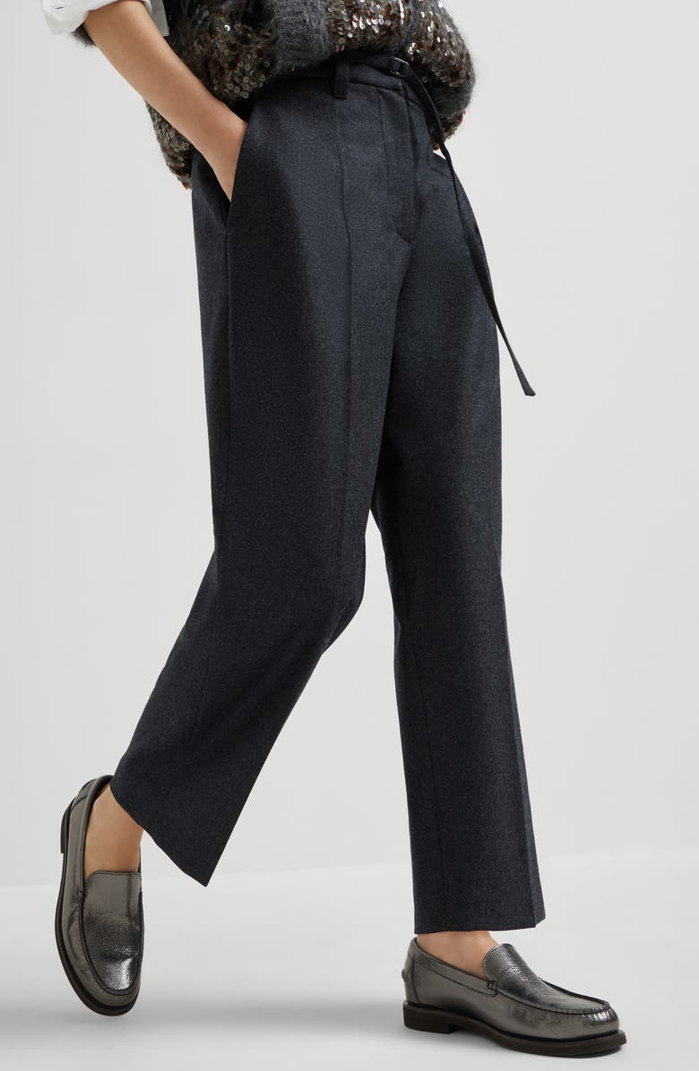 Brunello Cucinelli Straight Crop trousers, Alternate, color, Lignite Grey