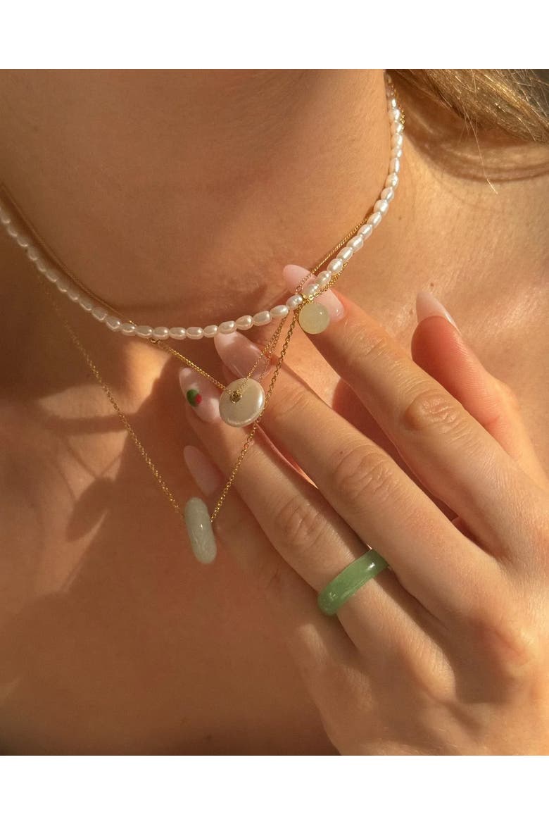 Mabel Pendant Pearl Necklace, Alternate, color, White