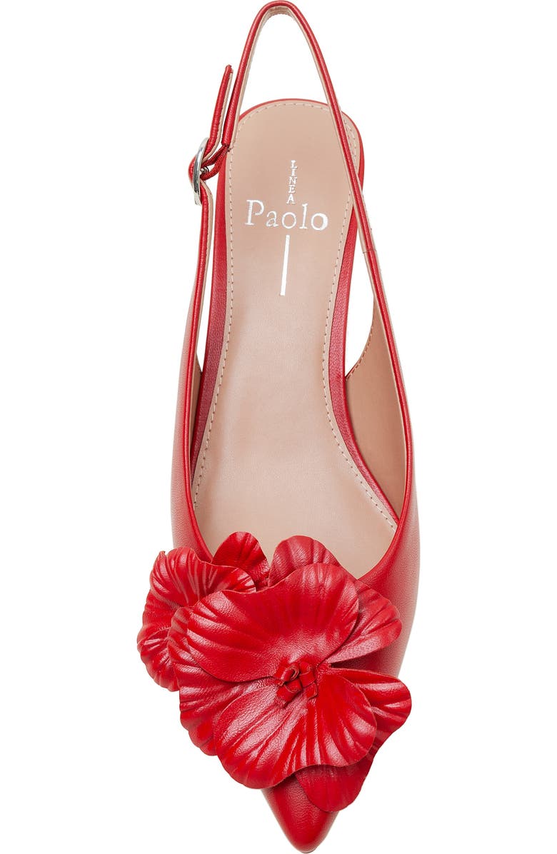 Linea Paolo Castiel Slingback Pointed Toe Kitten Heel Pump, Alternate, color, Lipstick Red