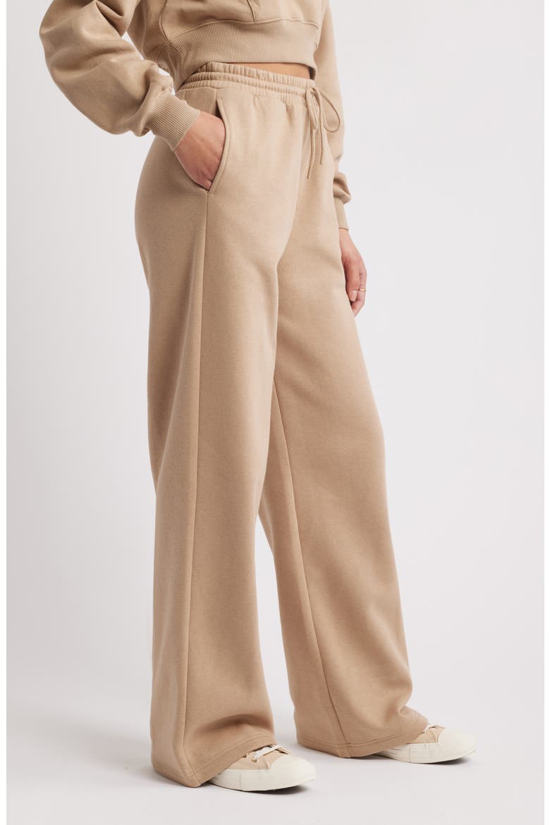 Baggy Wide Leg Sweatpants, Alternate, color, TAN SAVANNAH