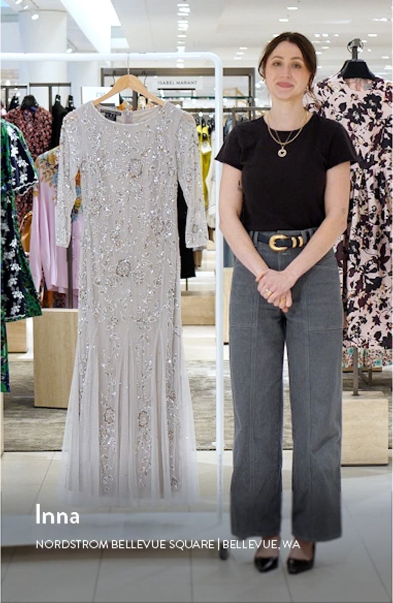 Floral Beaded Tulle Gown, sales video thumbnail