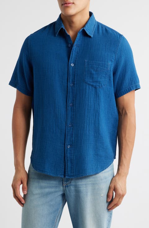 Duo Short Sleeve Gauze Button-Up Shirt