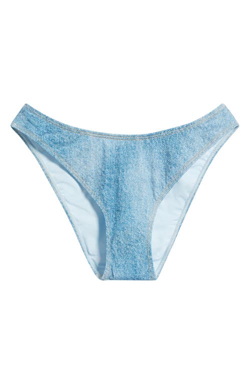 Bp. Denim Print High Cut Bikini Bottoms In Denim