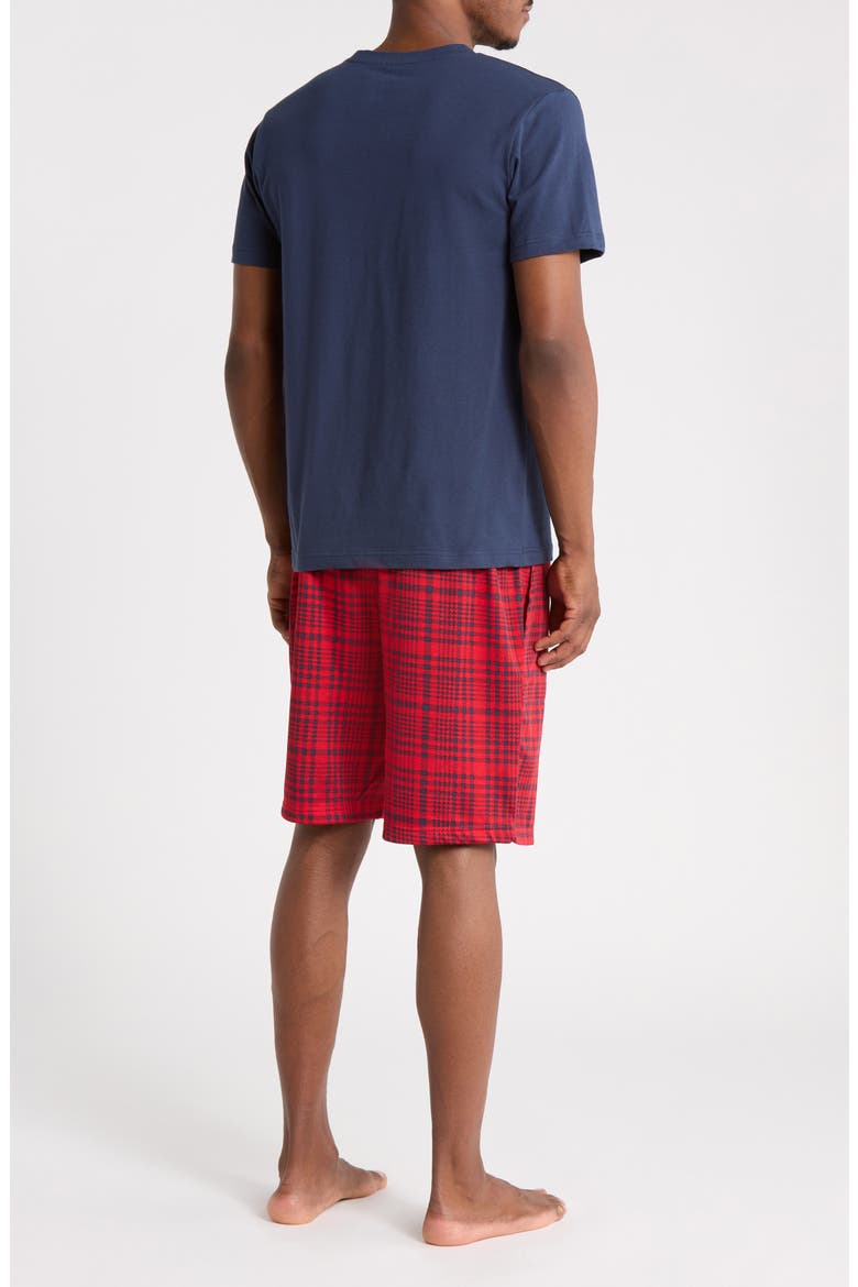 Crewneck Tee and Pajama Shorts Set, Alternate, color, DRESS BLUE/URBAN RED