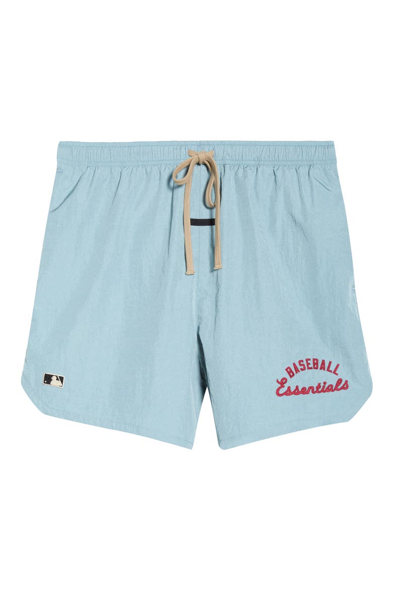 MLB Nylon Gym Shorts, Alternate, color, STONE BLUE