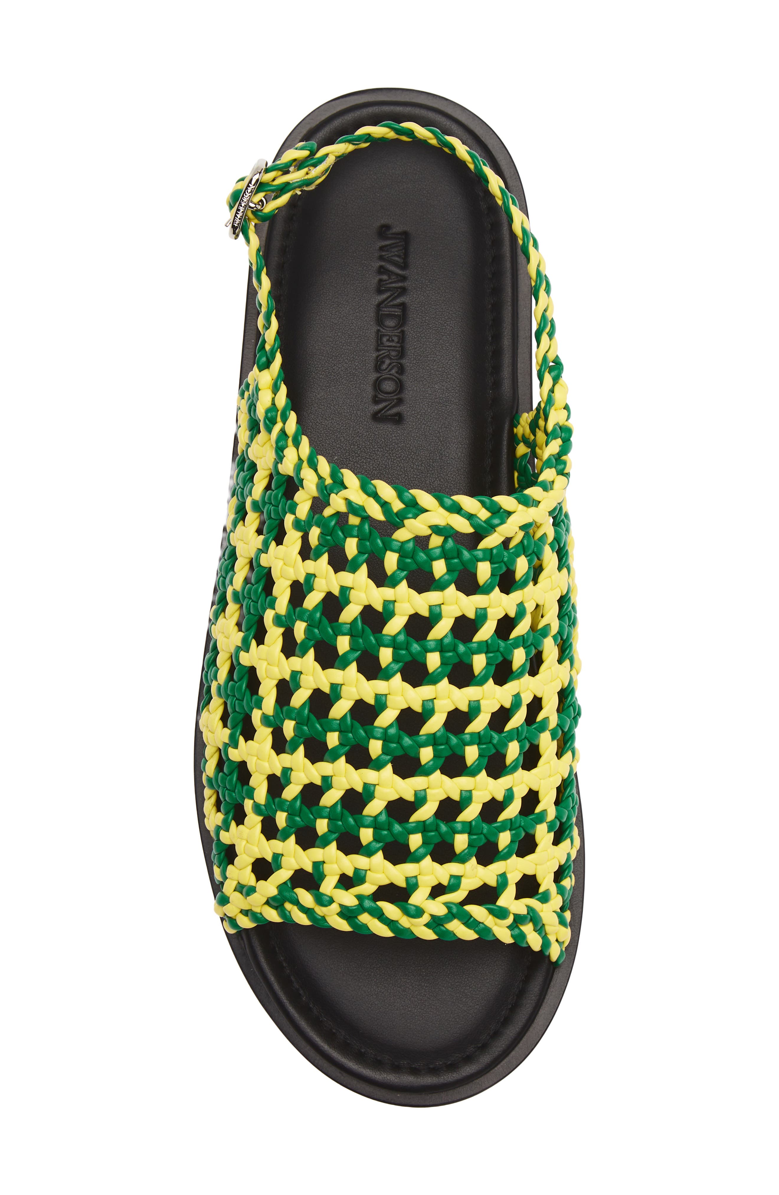 Net Slingback Fisherman Sandal, Alternate, color, BRIGHT GREEN/ BRIGHT YELLOW