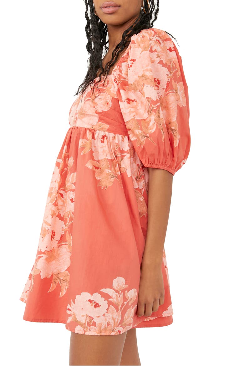 Peony Puff Sleeve Babydoll Dress, Alternate, color, FEMME COMBO
