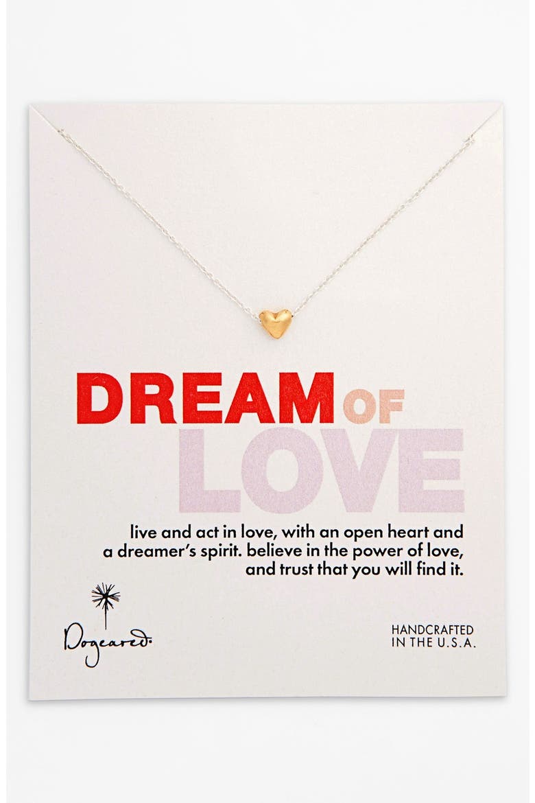 'Dream of Love' Boxed Heart Pendant Necklace, Main, color, GOLD DIPPED/ STERLING SILVER