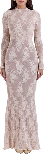 Isoline Lace Long Sleeve Gown