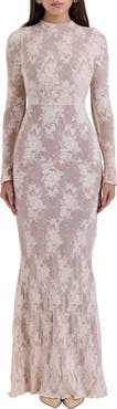 HOUSE OF CB Isoline Lace Long Sleeve Gown