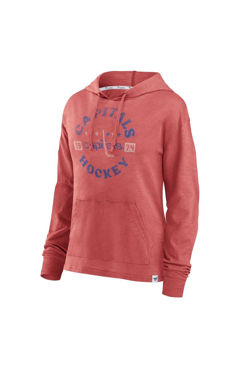 FANATICS Women's Fanatics Branded Red Washington Capitals Heritage Salvation Waffle Pullover Hoodie, Alternate, color, 
