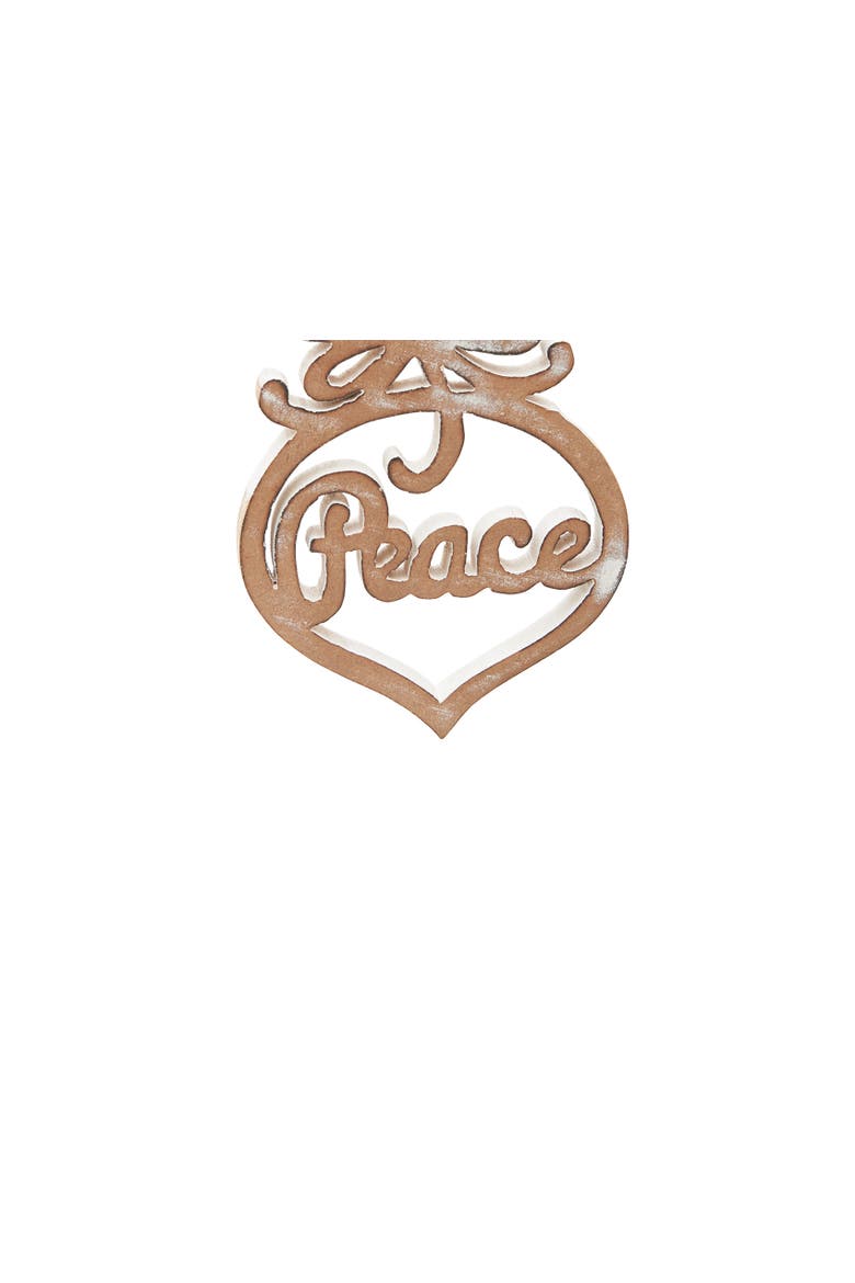 MDF Disc W/Peace Christmas Tree Ornament, Alternate, color, Gold
