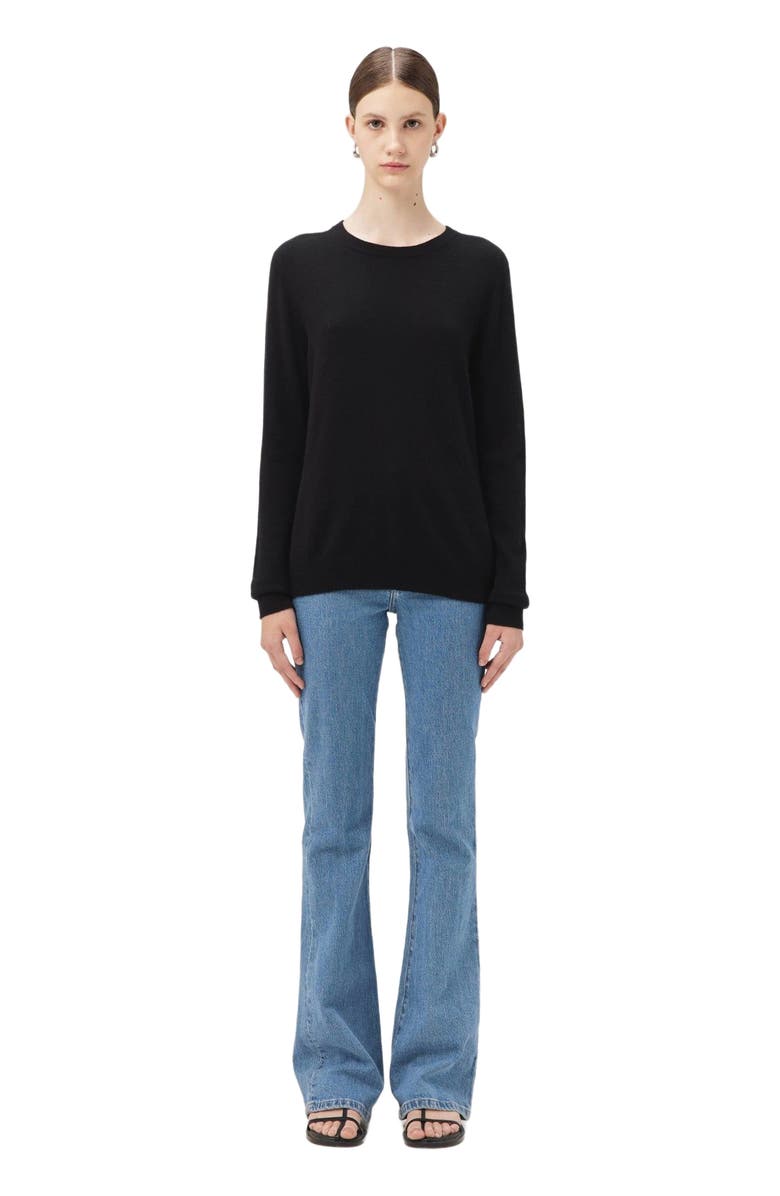 Gobi Cashmere Crew Neck Sweater, Alternate, color, Black