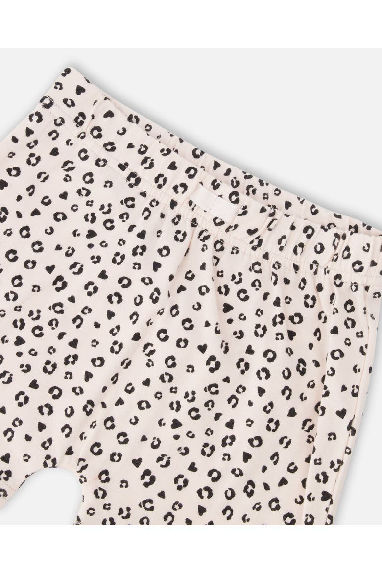 Organic Cotton Jersey Top and Peach Animal Printed Short Set, Alternate, color, Peach & Peach Animal Print