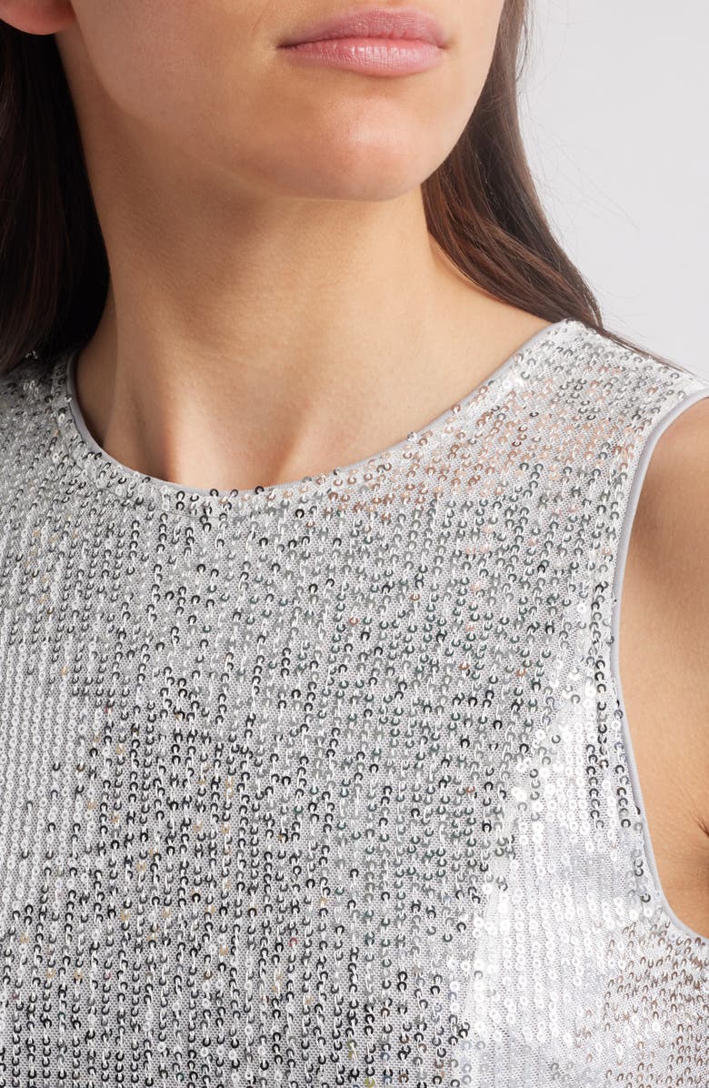 bebe Sequin Straight Leg Jumpsuit, Alternate, color, 