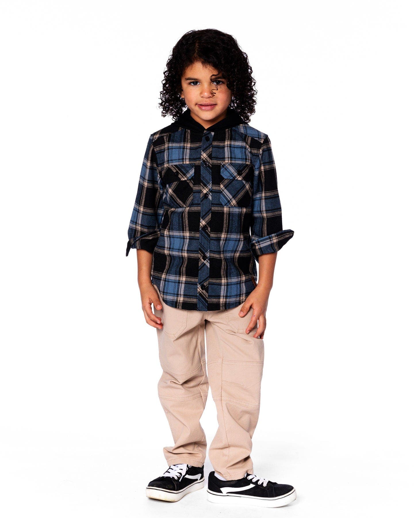 Deux par Deux Long Sleeve Hooded Flannel Shirt (Men) | Nordstrom