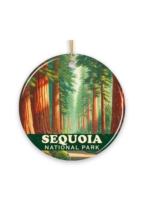 Sequoia National Park Redwood Forest Road Ornament