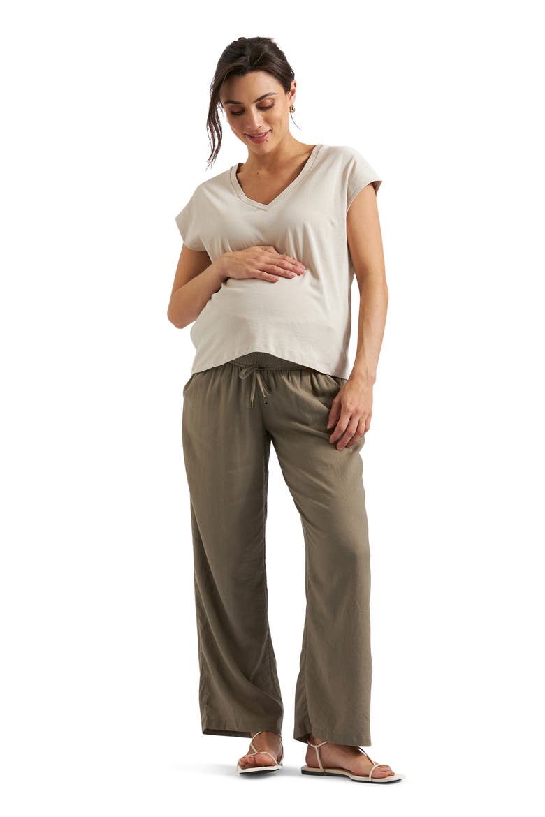 Marly Zip Nursing Tee, Alternate, color, STONE