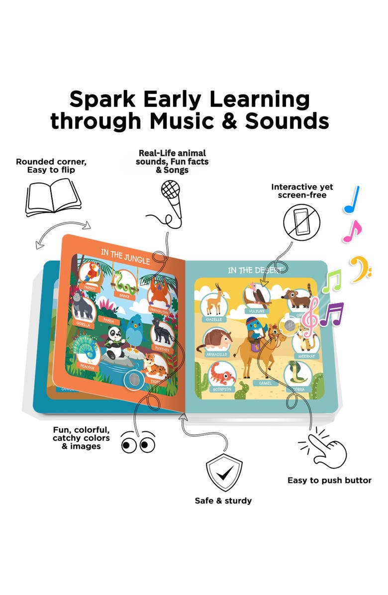 Ditty Bird Kids' First 100 Animals Interactive Sound Book, Alternate, color, Yellow Multi