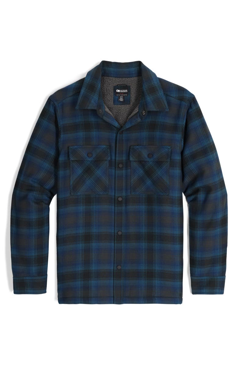 Outdoor Research Feedback Water Resistant Shirt Jacket, Alternate, color, Harbor Plaid