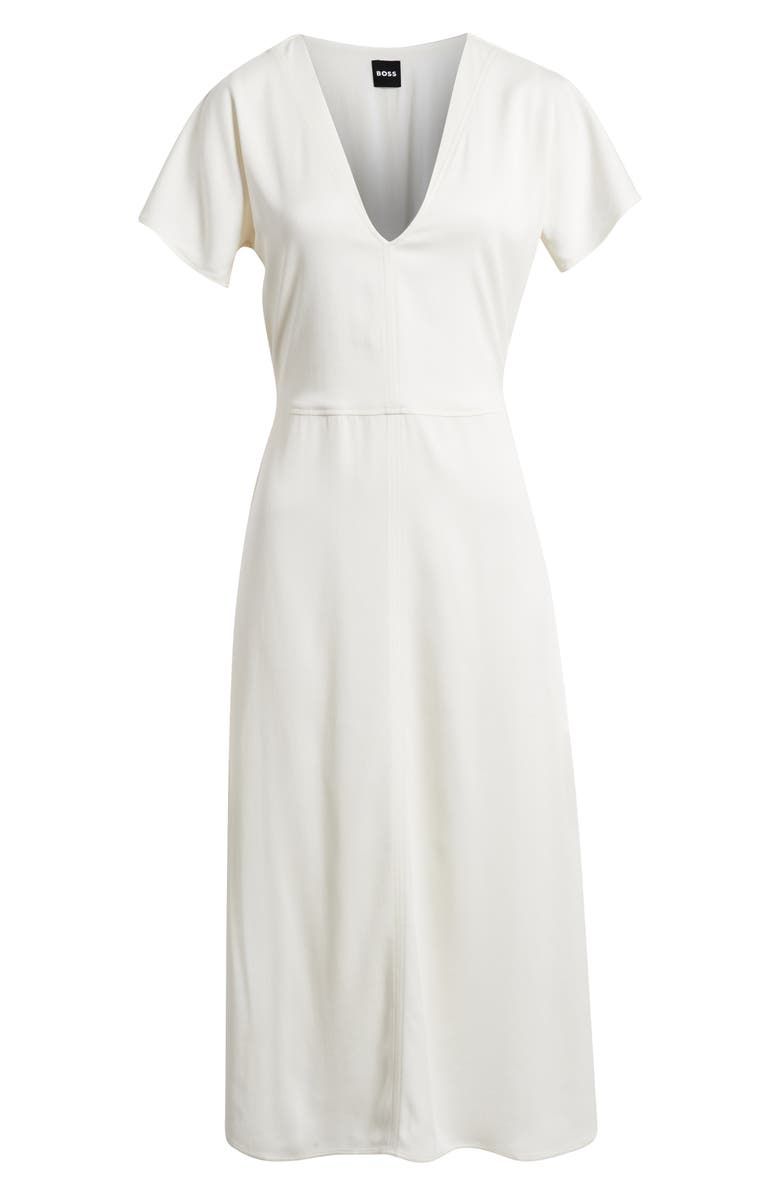 BOSS Dieshana Flutter Sleeve Midi Dress, Alternate, color, Soft Cream