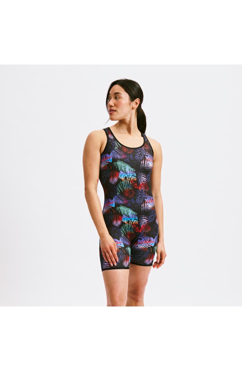 TomboyX 6-Inch Reversible Sleeveless Swim Unisuit, Main, color, Palm Dreams