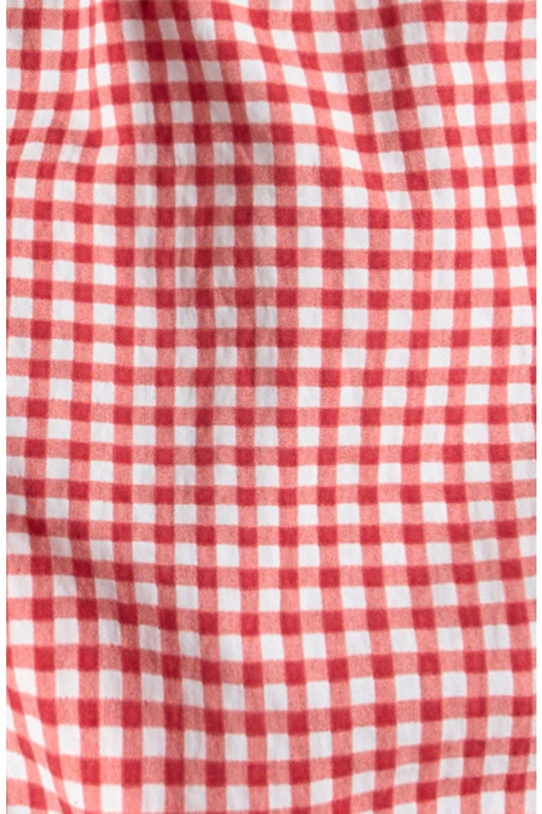 Gingham Print Swim Trunks, Alternate, color, RED GINGHAM