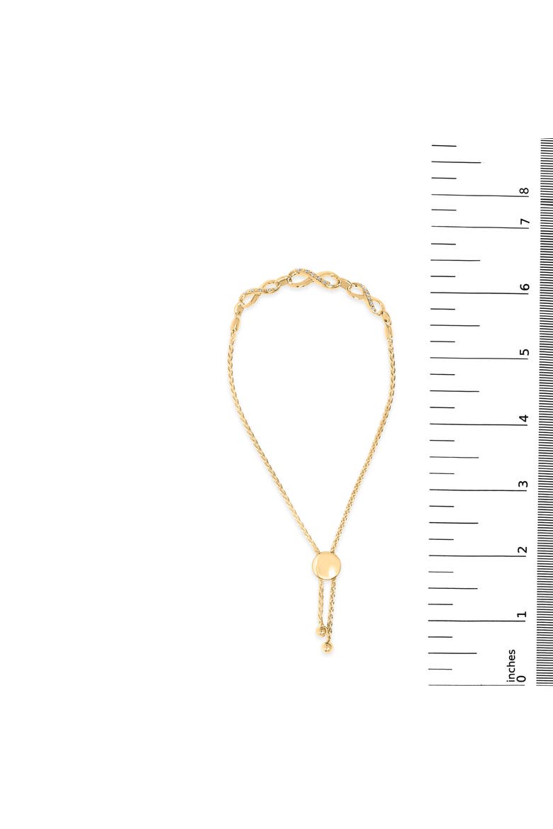 Gold Vermeil Diamond Accent Infinity Sign Lariat Bolo Bracelet, Alternate, color, Silver