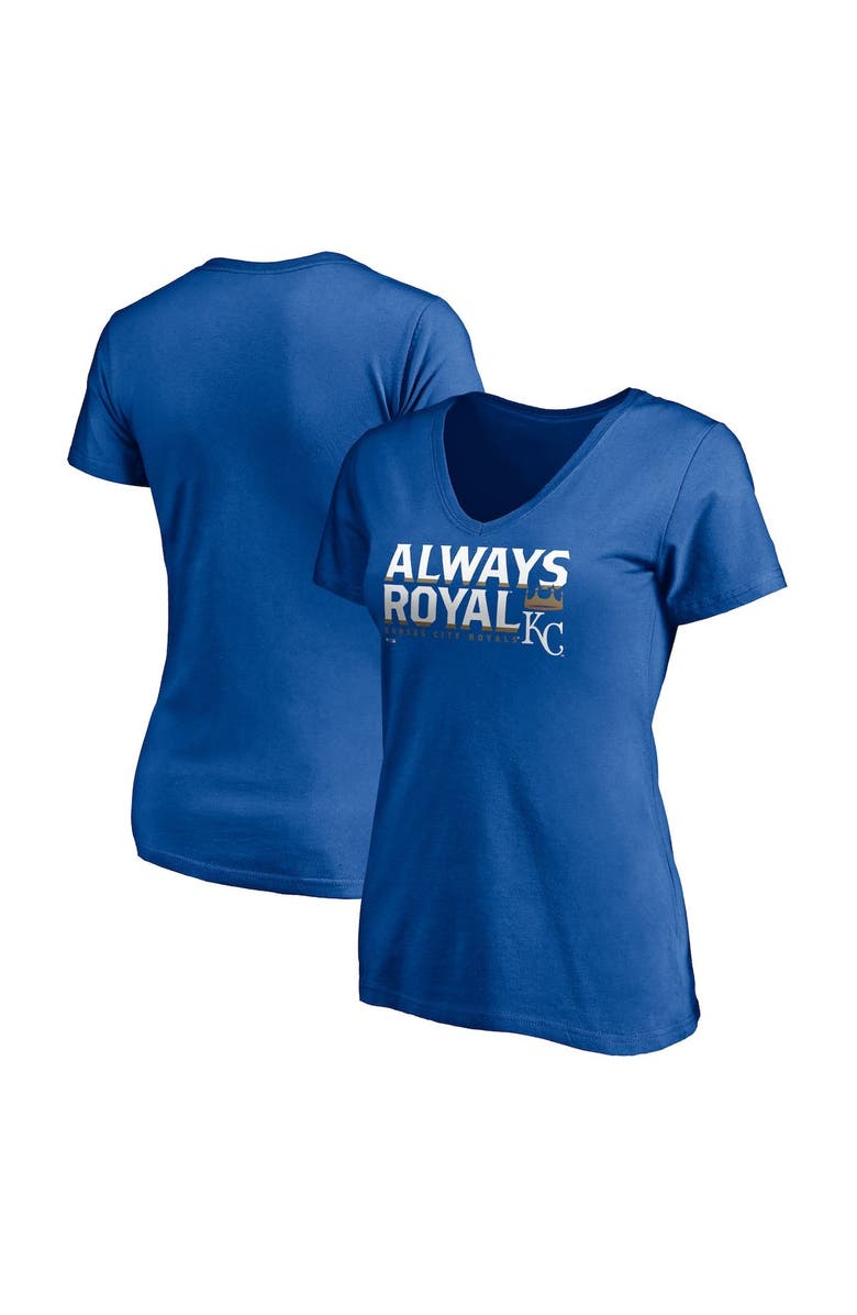 FANATICS Women's Fanatics Branded Royal Kansas City Royals Hometown V-Neck T-Shirt, Main, color, Royal