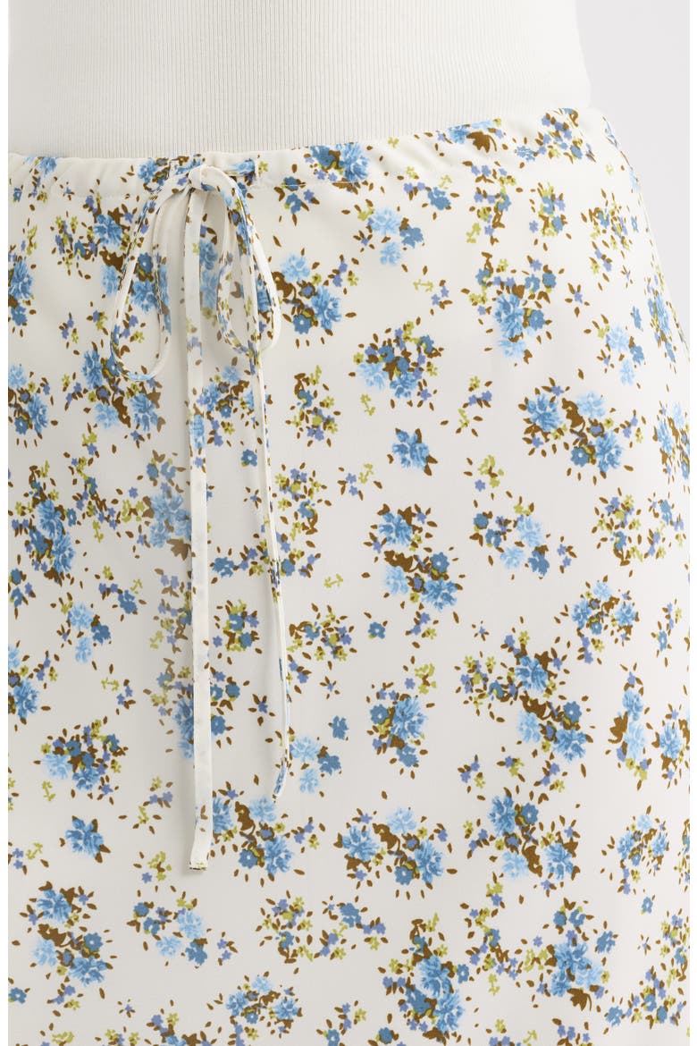 Print Midi Skirt, Alternate, color, IVORY- BLUE CELIO ROSE