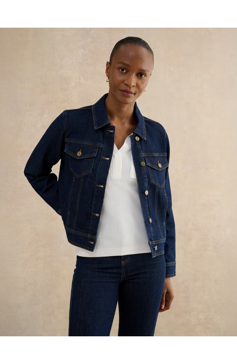 HOBBS LONDON Vivienne Denim Jacket, Main, color, Indigo